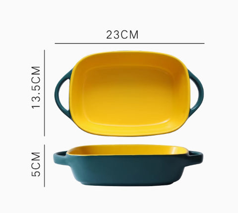 Ceramic Baking Tray – Square & Round Heat-Resistant Baking Dish