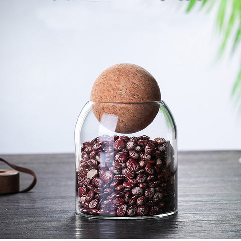 3-Piece Glass Storage Jar Set with Cork Lid