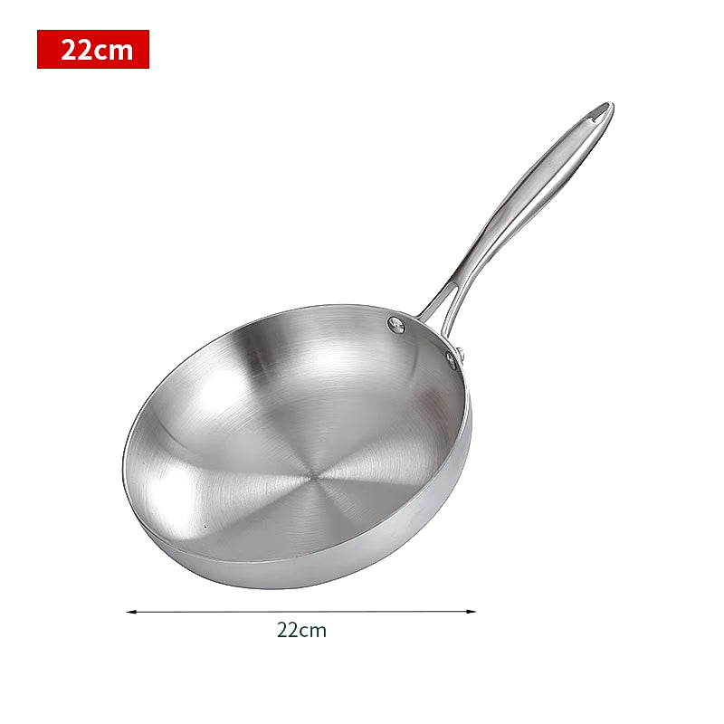 Uncoated 304 Stainless Frying Pan