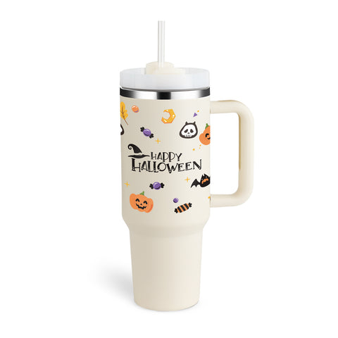 Stainless Steel Insulated Tumbler with Handle & Straw