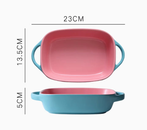 Ceramic Baking Tray – Square & Round Heat-Resistant Baking Dish