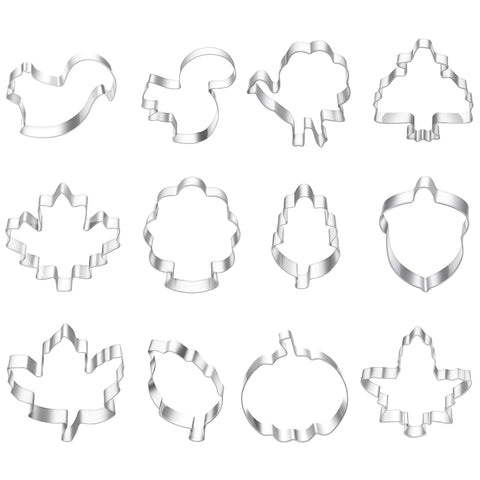 12-Piece Cookie Cutter Set – Stainless Steel
