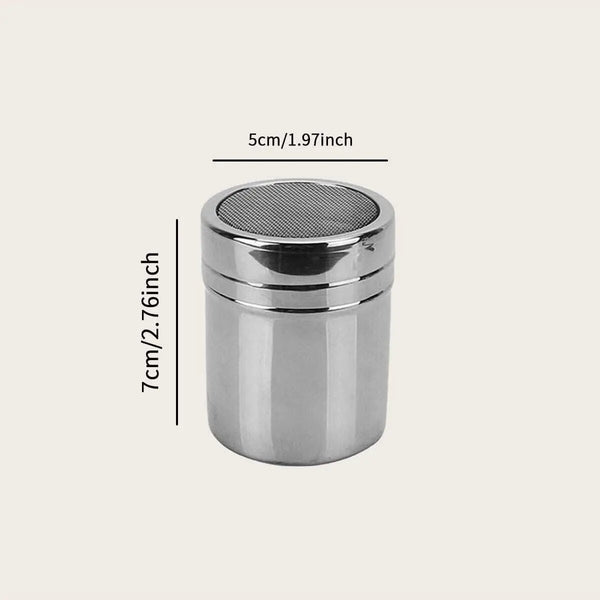 1Pc-Silver Stainless Steel Mesh Tube Type Dusters Dusting Salt Shaker Spice Jar Salt Sugar Pepper Shaker Box Cocoa Icing Powder