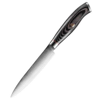 Damascus Steel Utility Knife – 12.3 cm Blade (Patterned)