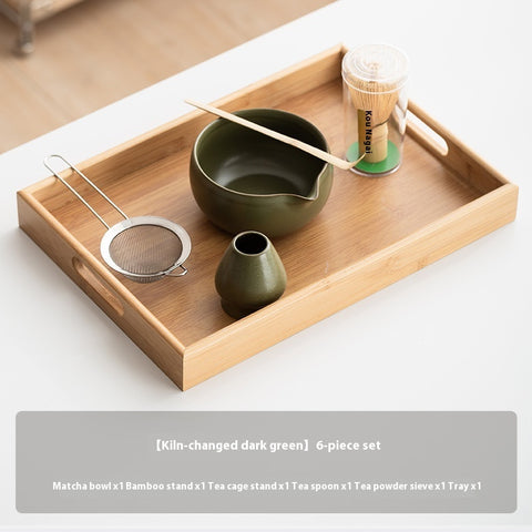 6-Piece Matcha Ceremony Set – Ceramic & Bamboo (Multiple Color Options)