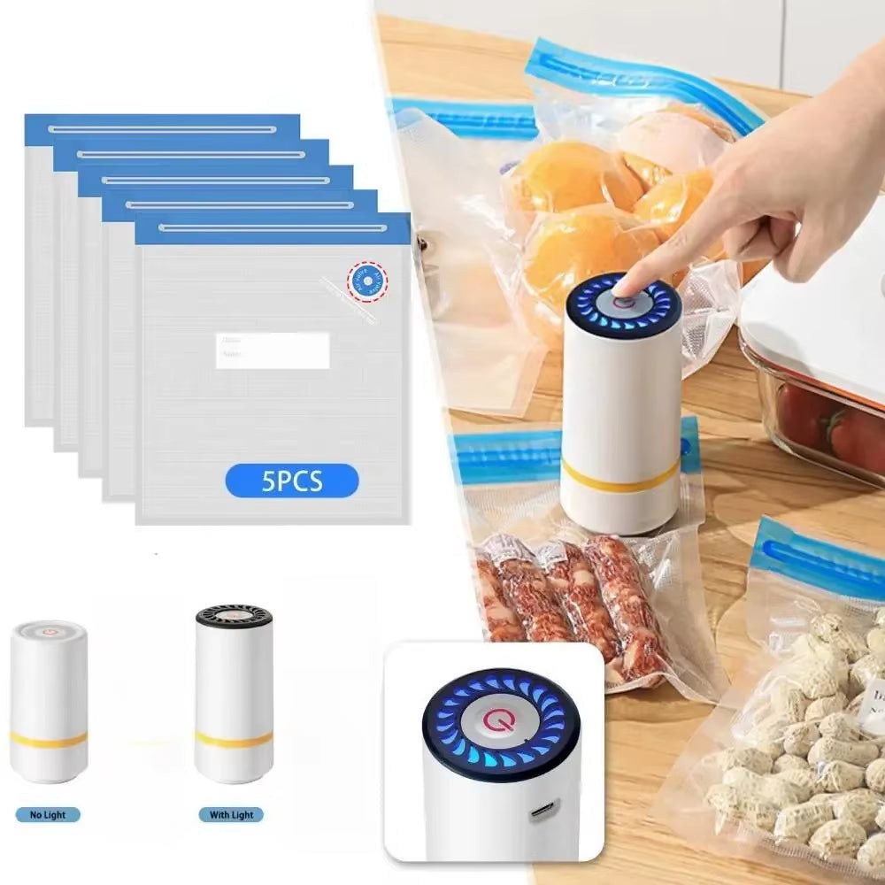 Food Compression Bag Reusable Meat Freezer Organizer Double