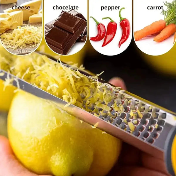 Stainless Steel Lemon Zester Grater with Non-Slip Grip Handle Citrus Zester and Cheese Grater, Cheese for Parmesan, Citrus, Ging
