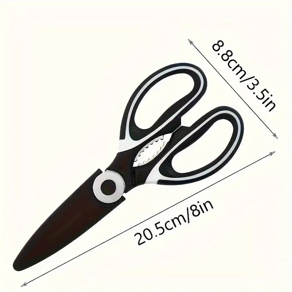 Multifunctional Heavy-Duty Stainless Steel Kitchen Scissors for Food - Ideal for Pizza and Salad Cutting