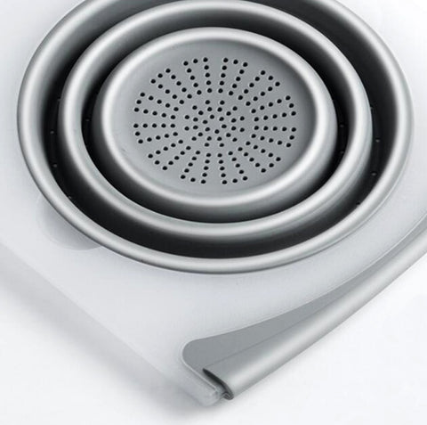 3-in-1 Multi-Functional Chopping Board & Folding Drain Basket (PP + TPR)