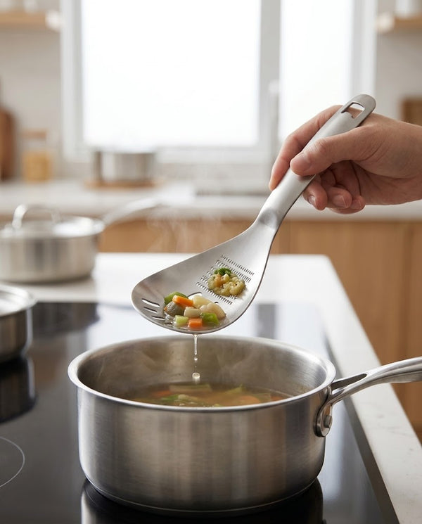 Stainless Steel Food Garlic Masher Spoon Kitchen Gadget