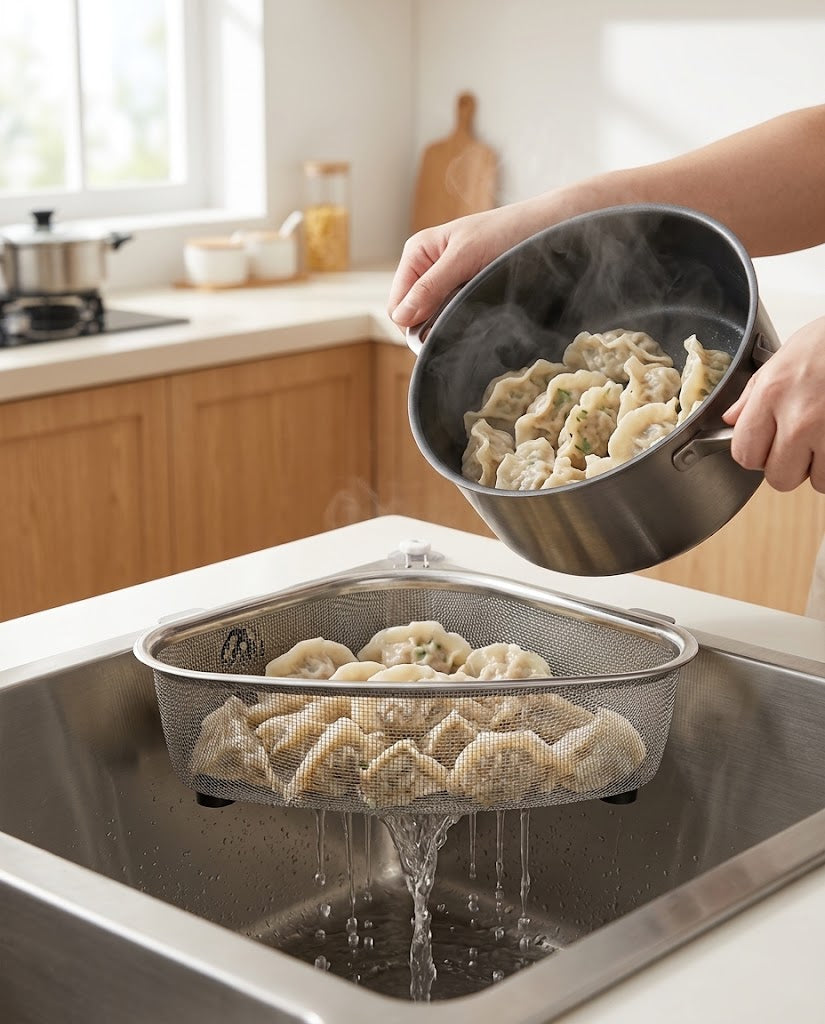Stainless Steel Corner Sink Drain Basket