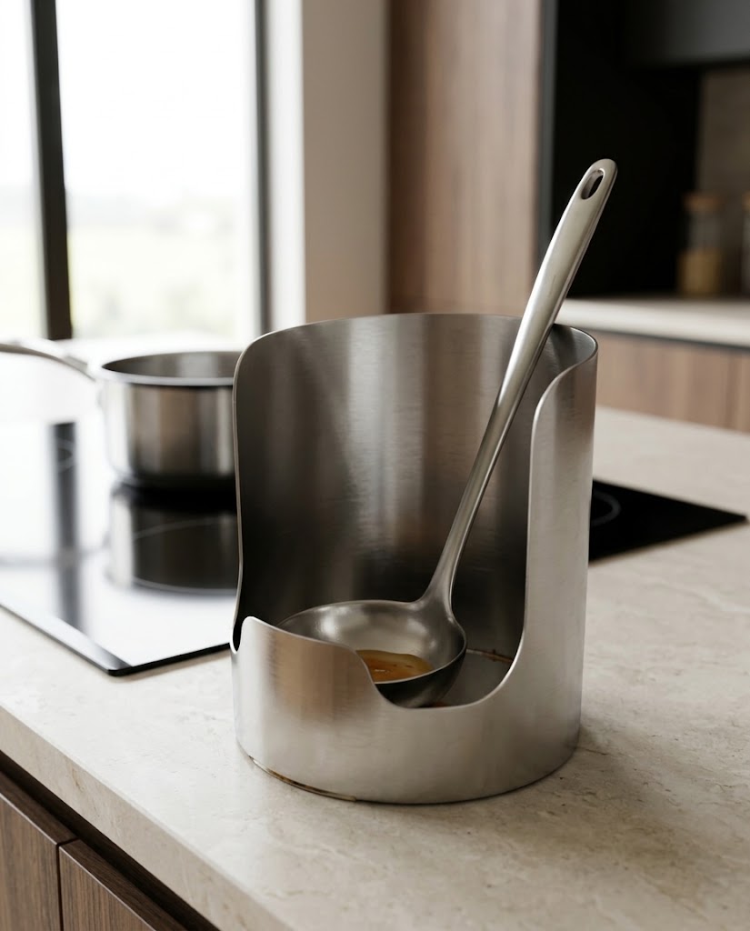 Holds the spoon upright