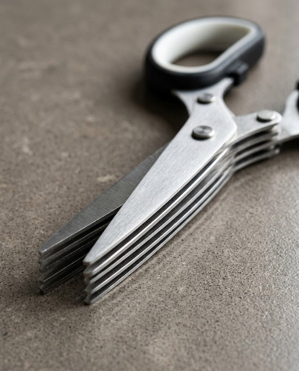 Multifunctional Muti-Layers Stainless Steel Knives Multi-Layers Kitchen Scissors Scallion Cutter Herb Laver Spices Cook Tool Cut
