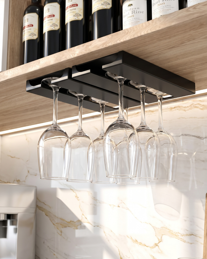 Under-Cabinet Wine Glass Rack — Wudy Kitchen, image 6