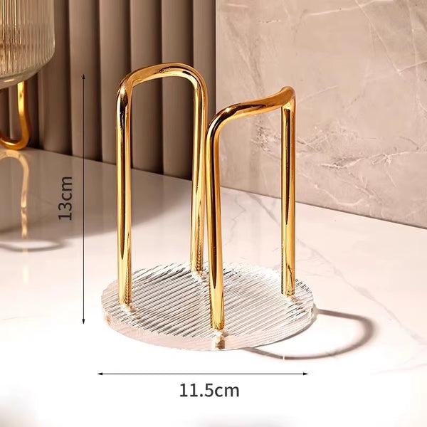 Household Disposable Cup Holder Luxury Storage Organizer Water Tea Cups Dispenser Rack Shelf with Longer Stick Mug Display Stand