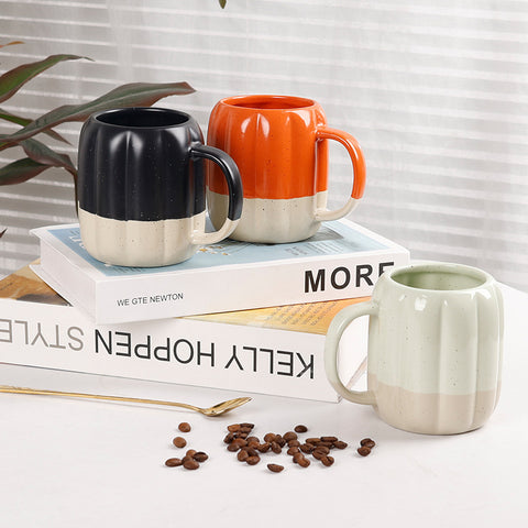 Pumpkin Ceramic Mug – 425ml, Cozy Two-Tone