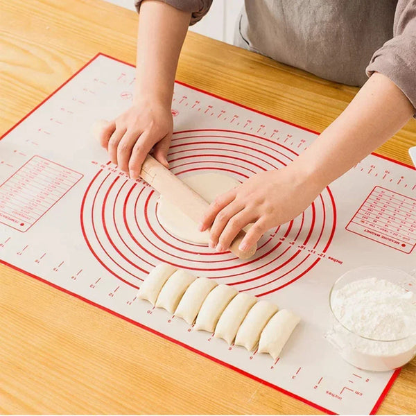 20X16 Inch Lager Silicone Pastry Mat for Rolling Dough with Measurement Thick Non Stick Baking Fondant Counter Mat Oven Liner