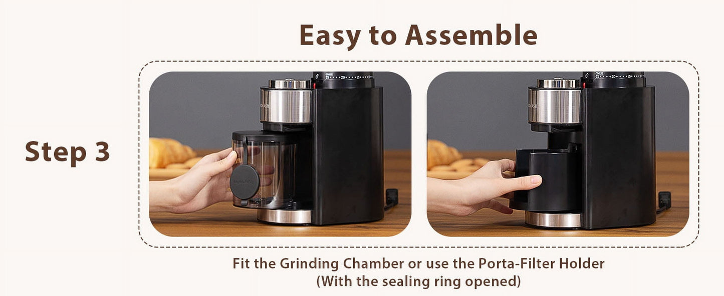Burr Coffee Grinder,  Coffee Grinder with 25 Grind Setting, Electric 2-12-Cup Coffee Grinder