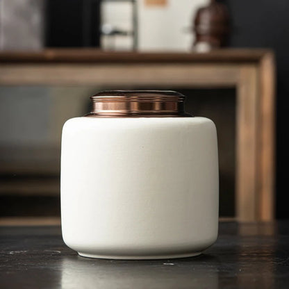 Calm Sip Beige Ceramic Tea Canister — Wudy Kitchen, image 6