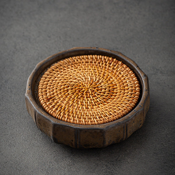 Wudy Kitchen — Handmade Ceramic Teapot & Coaster Set – Rustic Japanese Style