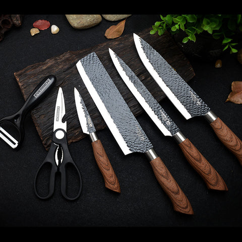 Premium Forged Kitchen Knife & Prep Set (6-Piece)
