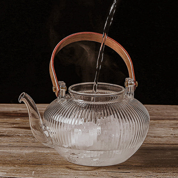 Wudy Kitchen — Heat-Resistant Glass Teapot with Arched Handle – 650ml / 800ml