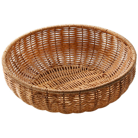 Handwoven Natural Rattan Round Serving Basket Set
