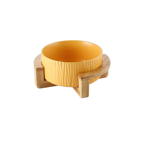 Ceramic Bowl with Wooden Stand - 850ml