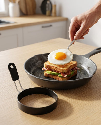 Stainless Steel Egg Ring with Anti-Scald Handle