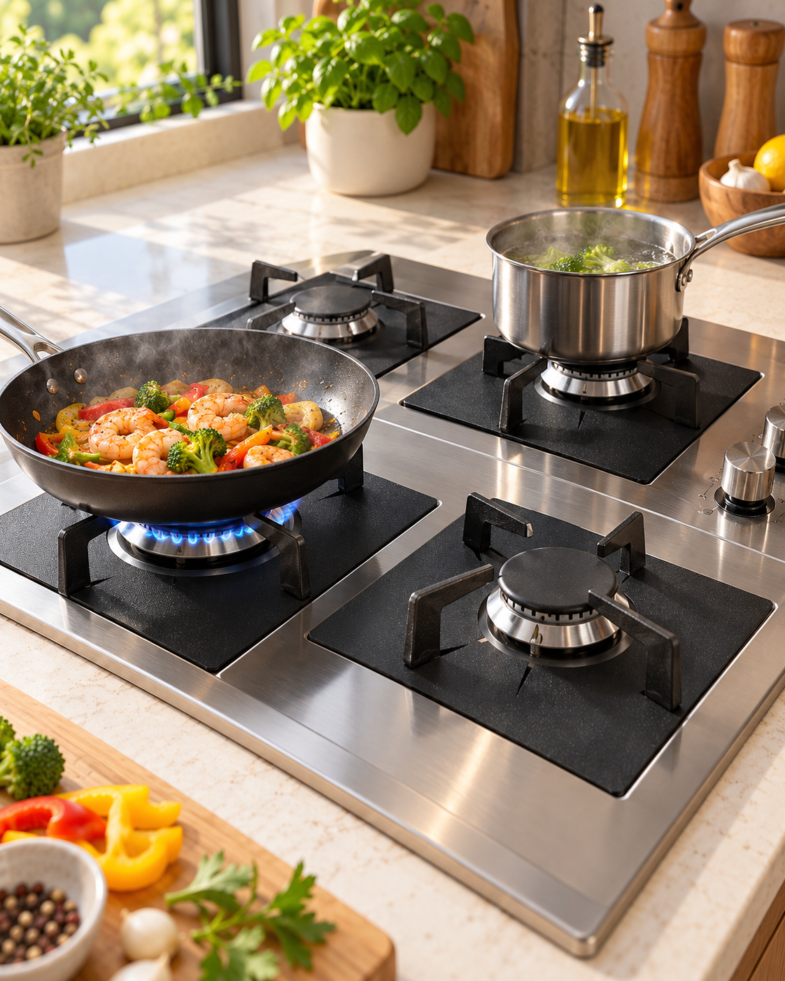 Reusable Gas Hob Burner Liners – Non-Stick, Cut-to-Fit (4 Pack)