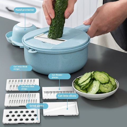 8-in-1 Stainless Steel Vegetable Slicer Set – Multi-Functional Kitchen Mandoline Cutter