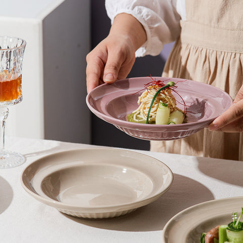 Elegant Ceramic Tableware – Soup, Salad & Dinner Plate Set