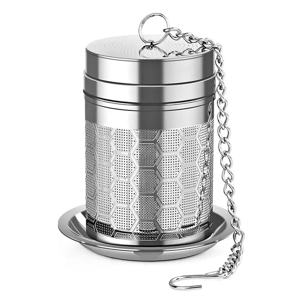 1Pc Tea Infuser, Extra Fine Mesh Tea Strainers for Loose Tea, Stainless Steel Tea Strainer with Extended Chain Hook