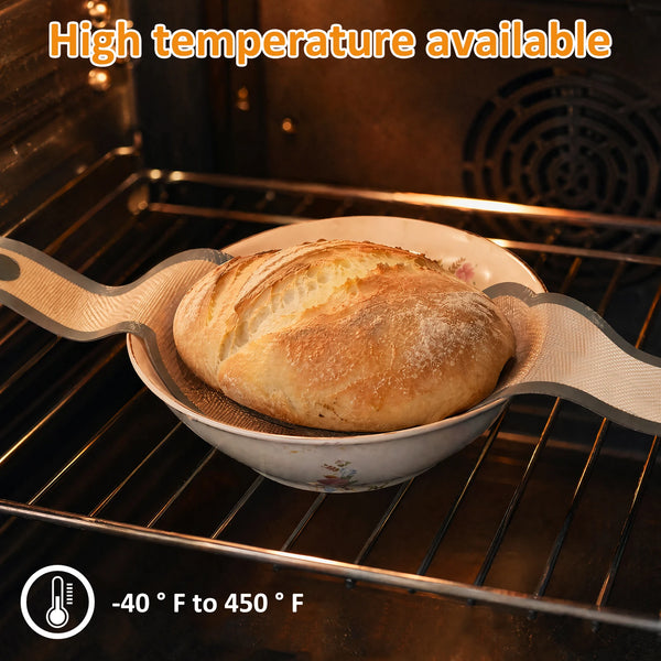 2Pcs Silicone Bread Sling Non Stick Silicone Baking Mat Long Handle Heat Resistant Sourdough Bread Sling Dutch Oven Liner