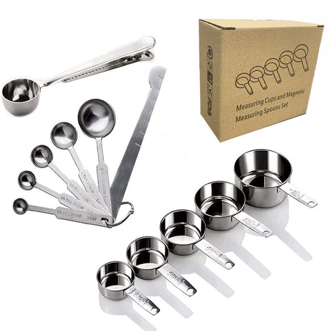 13-Piece Stainless Steel Measuring Cups & Spoons Set