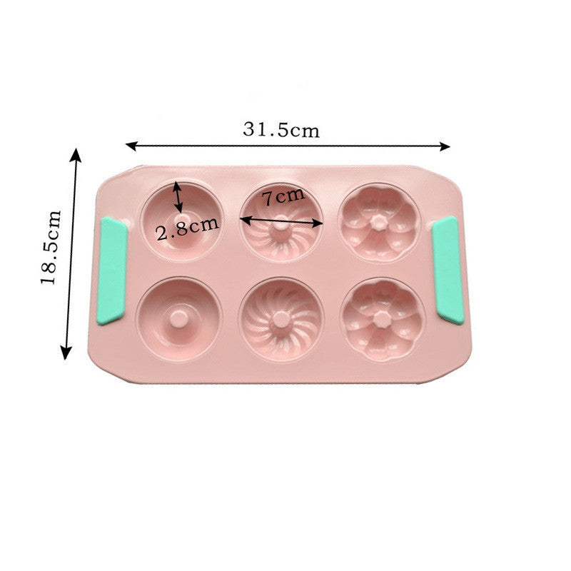 Wudy 6-Cavity Donut & Cake Mold | Non-Stick Carbon Steel Baking Pan