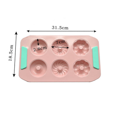 Wudy 6-Cavity Donut & Cake Mold | Non-Stick Carbon Steel Baking Pan
