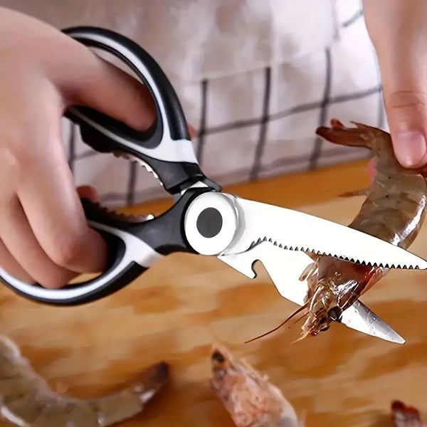 Heavy Duty Stainless Steel Kitchen Scissors-Multifunctional Food Scissors, Pizza and Salad
