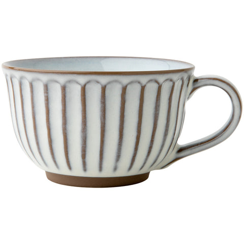 Embossed White Porcelain Breakfast Cup