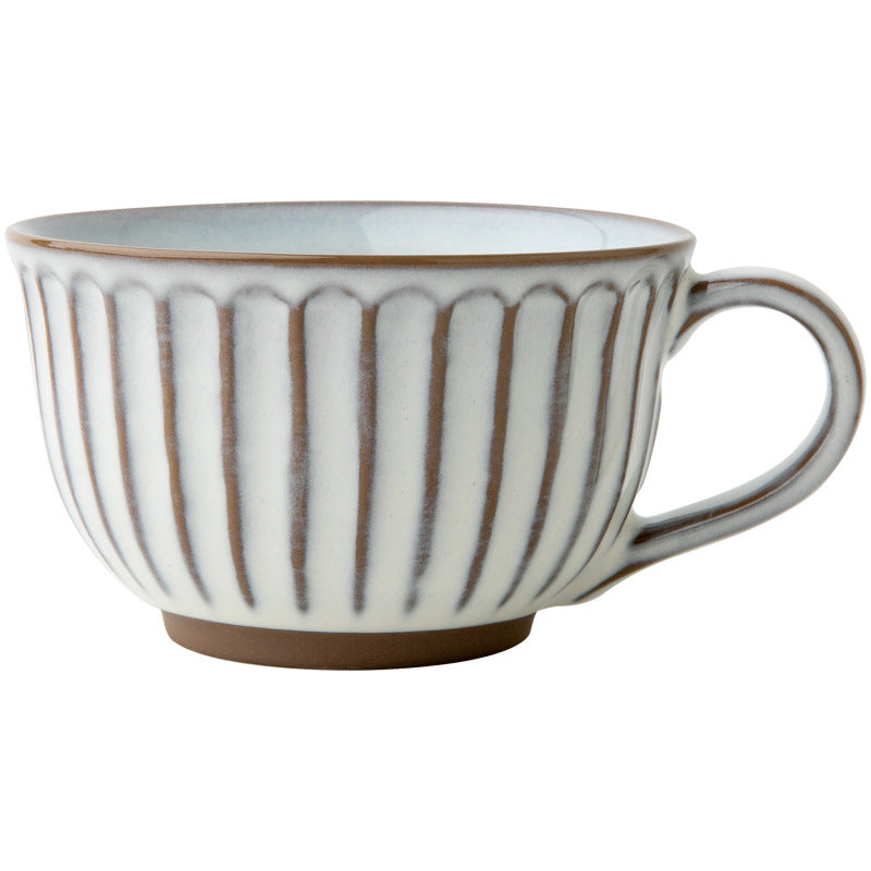 Embossed White Breakfast Cup