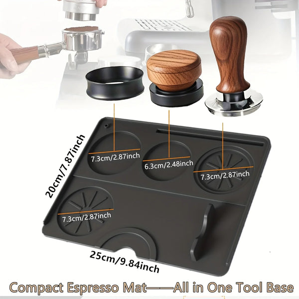 Silicone Coffee Tamper Mat Espresso Tamping Mat Waterproof Food-Grade Coffee Tamping Pad Heat Resistant Tamp Station for Barista