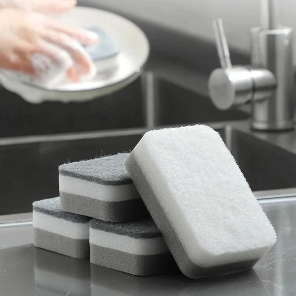 20Pcs Pan Pot Cleaning Kit - Double-Sided Sponge Scouring Pads for Kitchen Washing & Maintenance