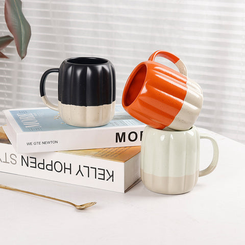 Pumpkin Ceramic Mug – 425ml, Cozy Two-Tone