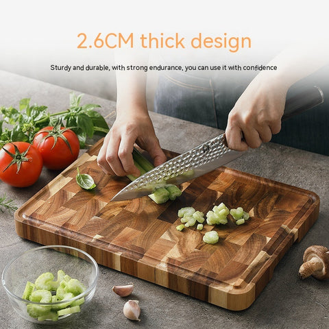 Acacia End-Grain Cutting Board 35×25cm