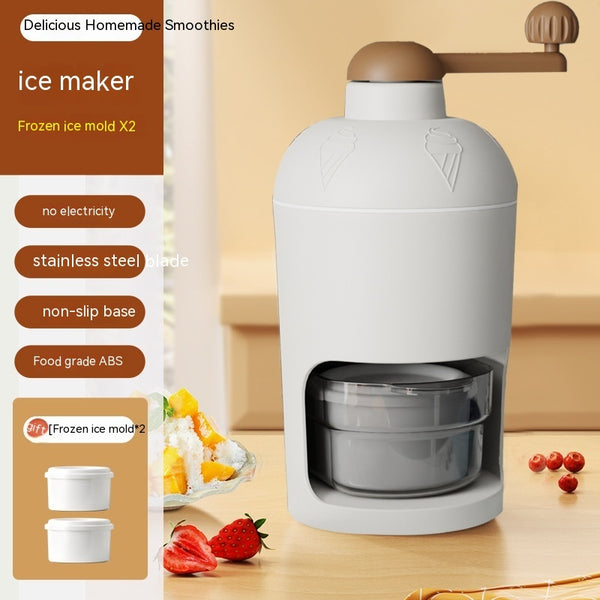 Wudy Kitchen Wudy Manual Ice Crusher — ABS housing, stainless steel blade — top-down view with context