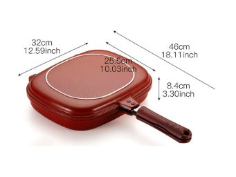 Modern Double-Sided Non-Stick Grill Pan