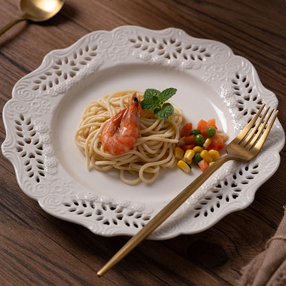Vintage Embossed Porcelain Cake & Dessert Plate