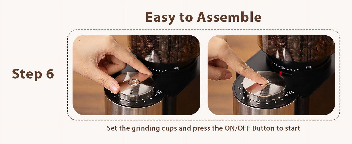 Burr Coffee Grinder,  Coffee Grinder with 25 Grind Setting, Electric 2-12-Cup Coffee Grinder