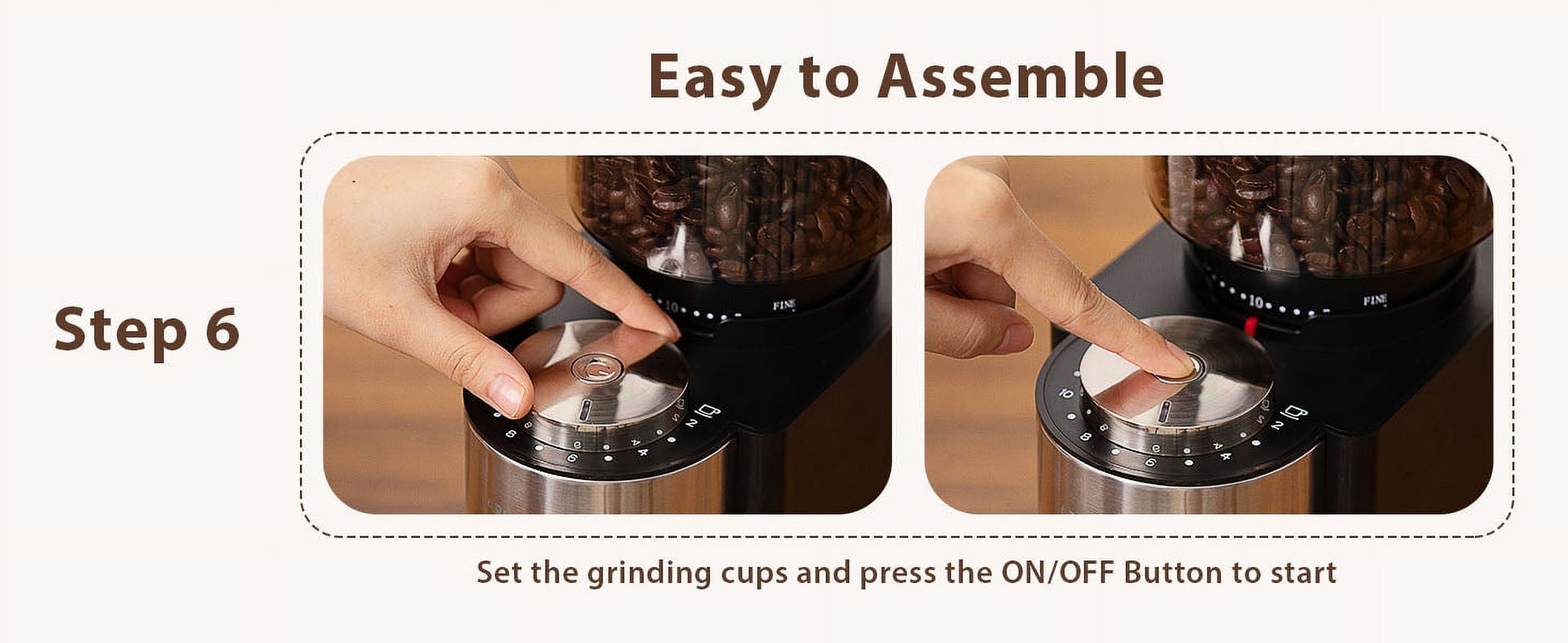 Burr Coffee Grinder,  Coffee Grinder with 25 Grind Setting, Electric 2-12-Cup Coffee Grinder