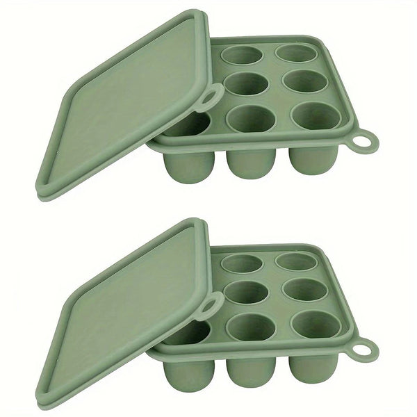 2Pcs/1Pc Mini-Baby Silicone Food Tray with Cover for Fruit Feeder, Teething and Feeding Tray, Breast Milk and Food Freezer Mold